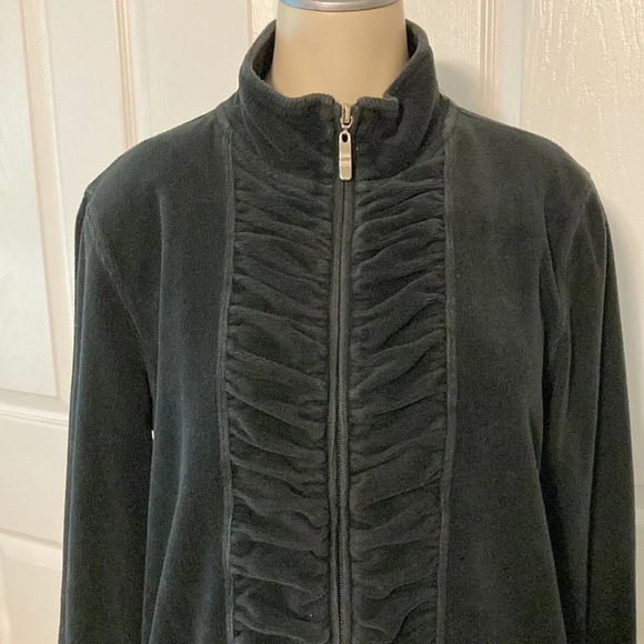 Koret Sport Black Velour Vintage Full Zip Jacket M - Picture 2 of 16